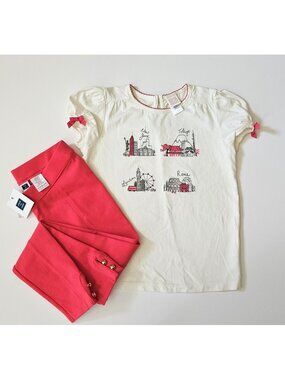 Janie and Jack 6 Darling Sophistication City Tee Ponte Jeggings Pants